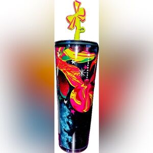 STARBUCKS Tumbler 2023 Holiday Ribbon With Bow Straw Topper